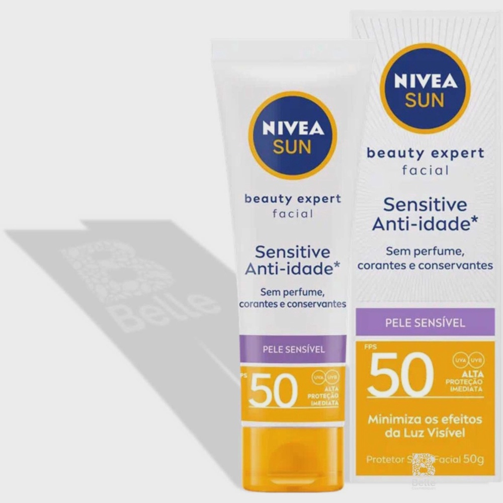 Protetor Solar Facial Nivea Beauty Expert Sensitive Anti-idade Fps 50 ...