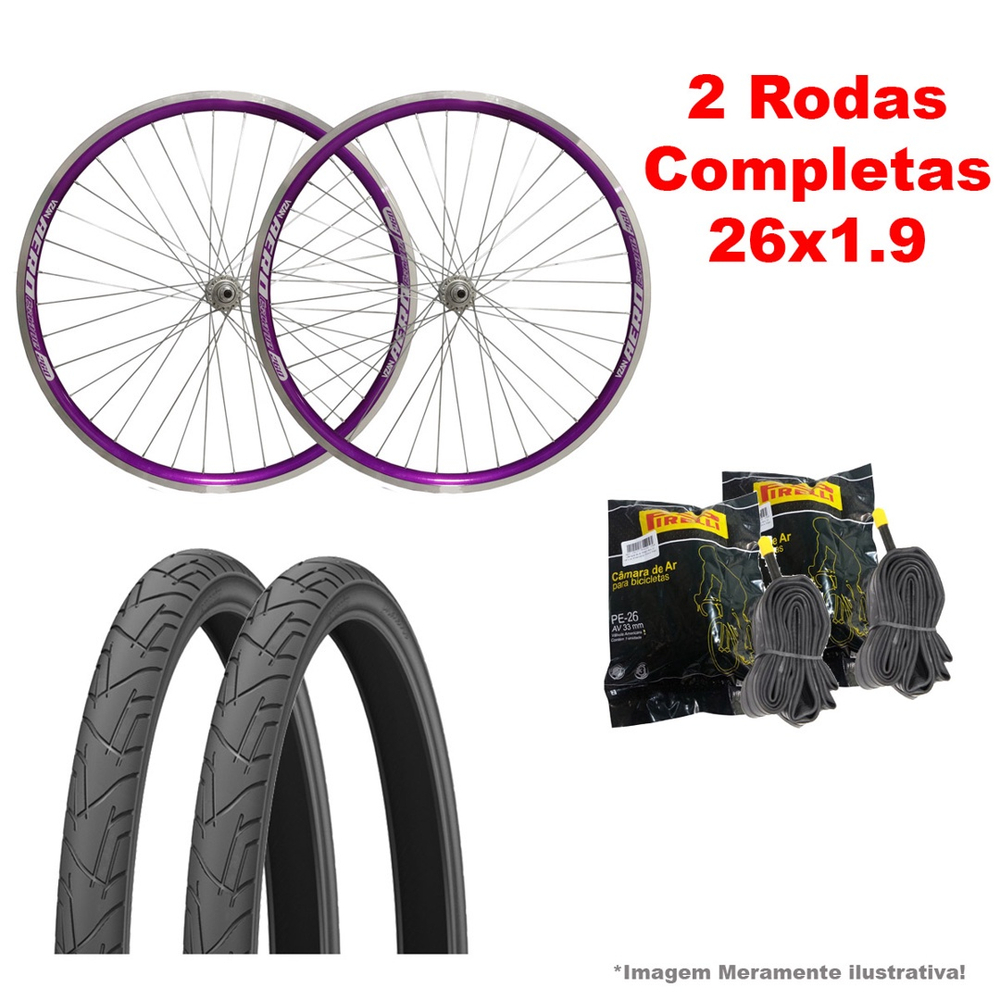 Par Pneus Bicicleta Aro 26X1.95 + 2 Câmaras 26 Kenda em Promoção na  Americanas