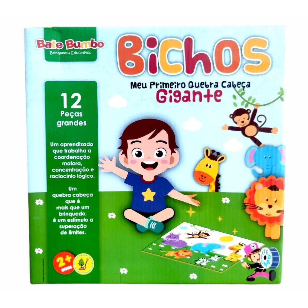 Meu Primeiro Quebra-cabeça Gigante dos Animais Educativo Madeira Brinquedo  Jogo Infantil Bichos Menino Menina 2 Anos na Americanas Empresas