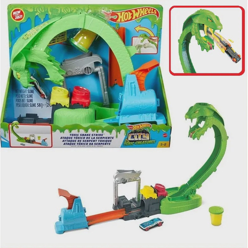 Pista Hot Wheels Mattel Ataque Tóxico da Serpente com Slime