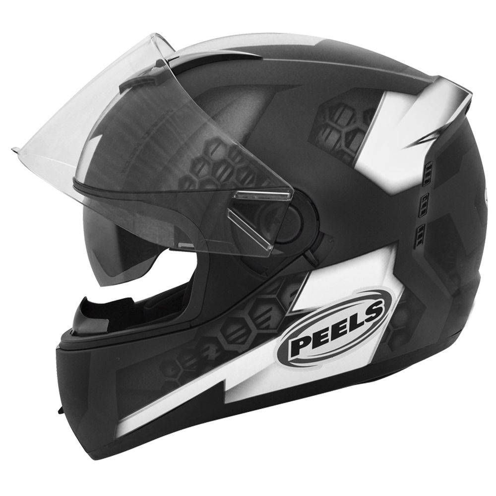 Capacete Moto Peels Icon Dash Preto Fosco Branco Com Óculos Solar Interno em Promoção na Americanas