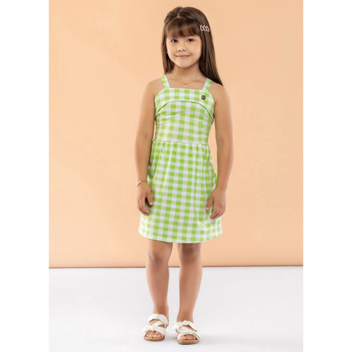 Vestido Infantil Ciganinha Xadrez Vermelho - Big Bless