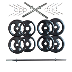 Kit 26 Kg Anilhas e Barras de Supino e Halteres - 2M Menor preço em Kit 26 Kg Anilhas e Barras de Supino e Halteres - 2M