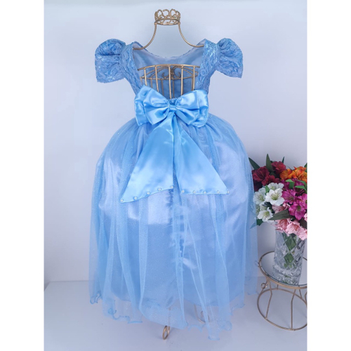 Vestido Princesa Cinderela Aniversário Azul 4 ao 10 em Promoção na  Americanas