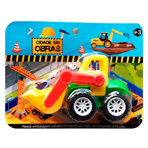 Caminhão Brinquedo Infantil Pollux Com Trator Carregadeira