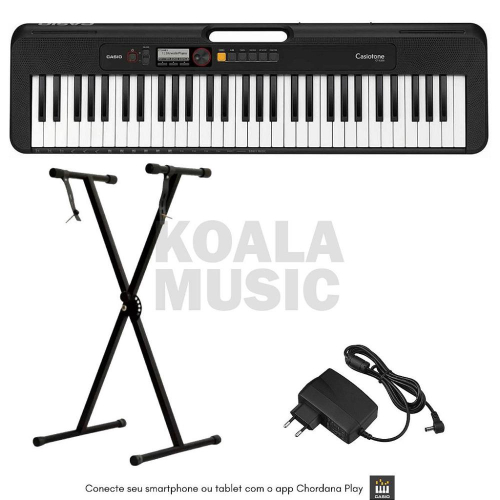 Kit Teclado Casio CT-S200 Branco + Pedal Stand - Koala Music