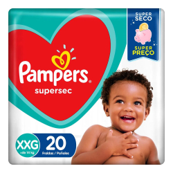 Fralda Infantil Pampers Supersec Xxg 20 unidades Menor preço em Fralda Infantil Pampers Supersec Xxg 20 unidades