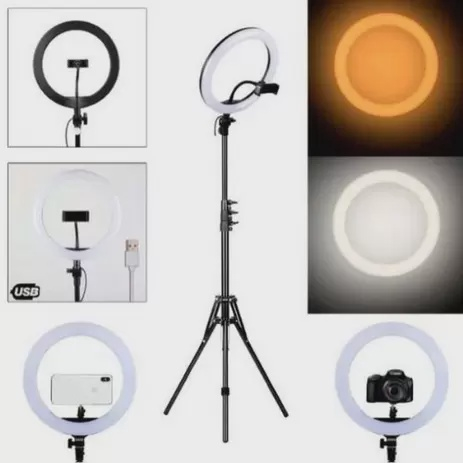 Iluminador Led Ring Light Polegada W Com Trip Em Promo O Ofertas Na Americanas