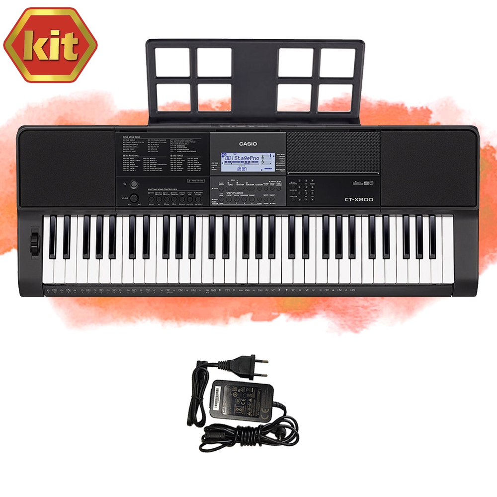 Teclado Casio CT-X800 USB Profissional Musical 5/8 61 Teclas Com Fonte ...