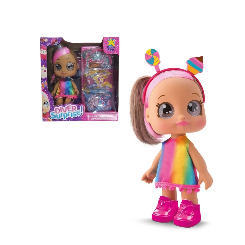 Boneca Diver Surprise Morena c/Acessórios Surpresa Divertoys em Promoção na  Americanas