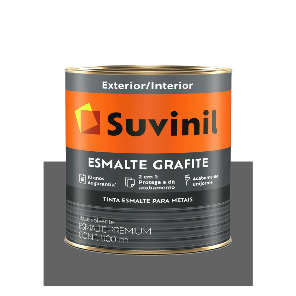 Suvinil Esmalte Cor E Proteção Fosco Grafite Claro 900ML No Shoptime