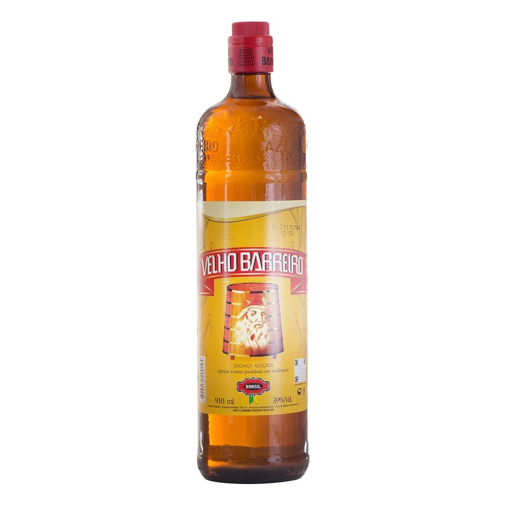 Cachaça Adoçada Velho Barreiro 910ml - mobile-superprix