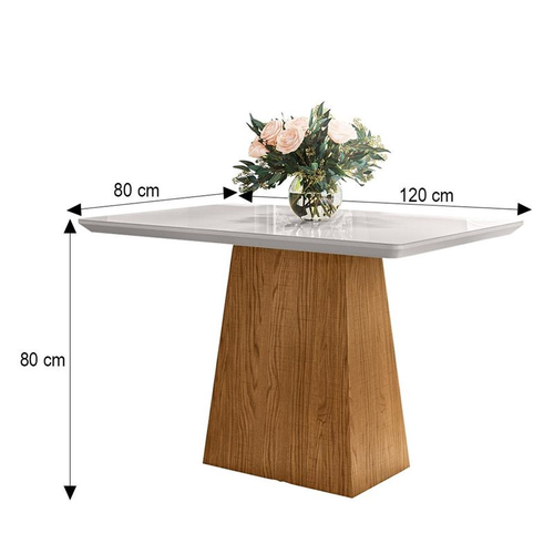 Mesa de Jantar Bárbara 120x80 Ipê/Off White - pr Móveis em Promoção ...