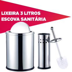 Lixeira Inox Basculante 3l Inox mais escova sanitária Casa Limpeza E Organização é boa?