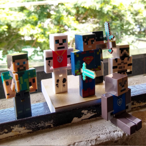 Minecraft cartela com 6 boneco lego