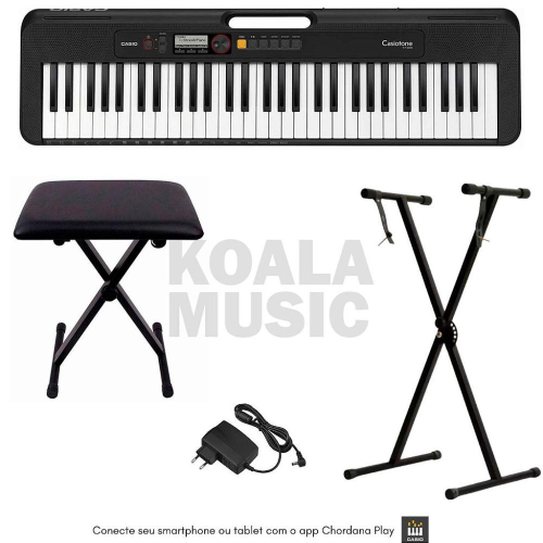 Kit Teclado Casio CT-S200 Branco + Pedal Stand - Koala Music