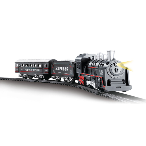 Conjunto de trem para crianças com luzes de fumaça e sons, trem de  brinquedo ferroviário elétrico com locomotiva a vapor En