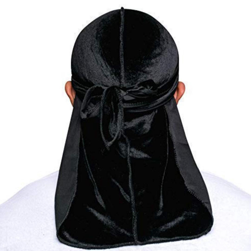 Durag Lenço Para Waves Preta Bandana Estilo Hip Hop