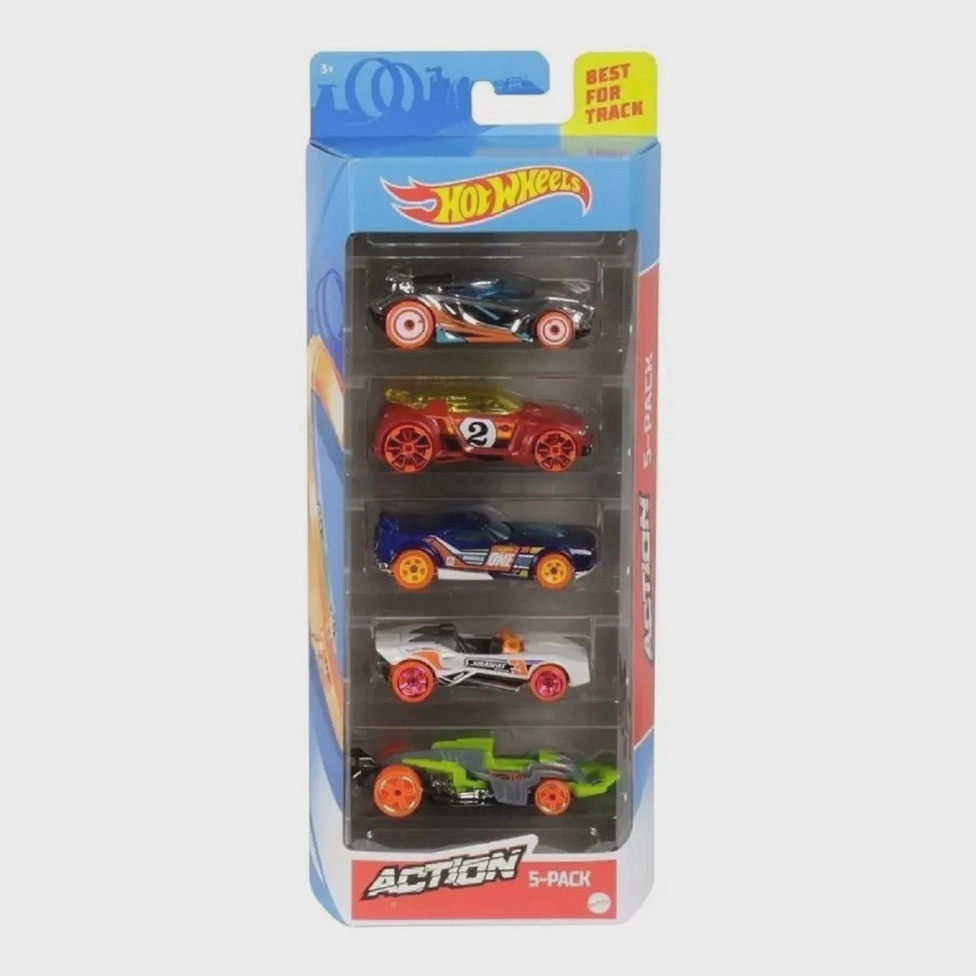 Carrinho Hot Wheels Kit 5 Unidades Sortidos sem Repetidos Matel