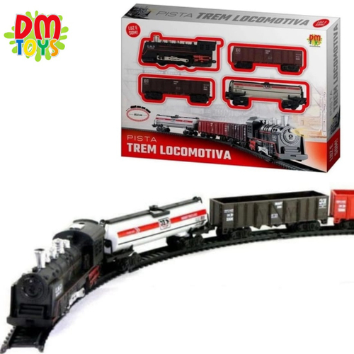 Trem de Brinquedo com Trilhos Elétrico Ferrorama Locomotiva com Luz e Som