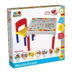 Mesa Infantil Escolar Com 1 Cadeira 9068 - Bell Toy Menor preço em Mesa Infantil Escolar Com 1 Cadeira 9068 - Bell Toy