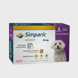 Simparic Anti pulgas e Carrapatos Para cães 2,6 A 5 Kg 10MG Com 3 Comprimidos é boa?