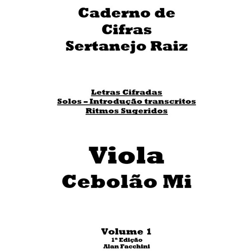 Caderno De Cifras Violão Sertanejo Raiz Vol.4 - 49 Músicas