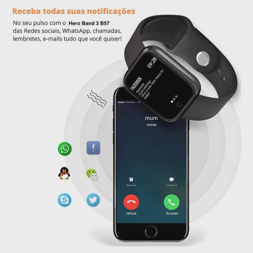 Smart watch B57 Relógio Inteligente App Hero band 3 em Promoção na  Americanas