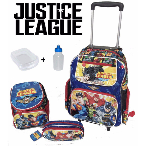 Kit Mochila Escolar Infantil Com Rodinhas Justice League em Promocao na Americanas