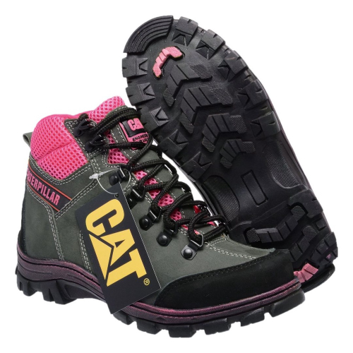 Bota caterpillar botina couro rosa em Promoção na Americanas