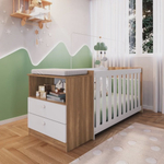 Conjunto para Quarto de Bebê com Berço Moisés e Cômoda 2 Gavetas Aconchego Completa Móveis
