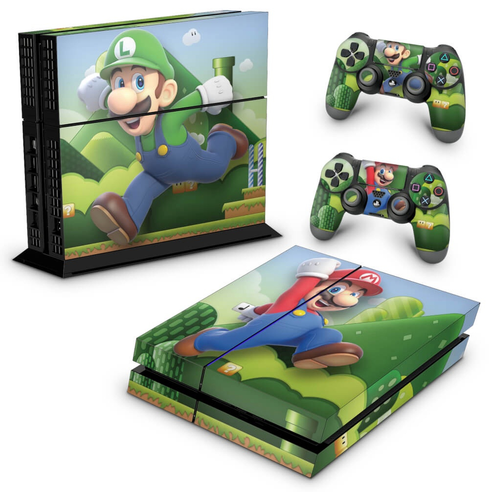 Skin Super Mario Bros Para Ps4 Playstation 4 + 2 Skin Mandos