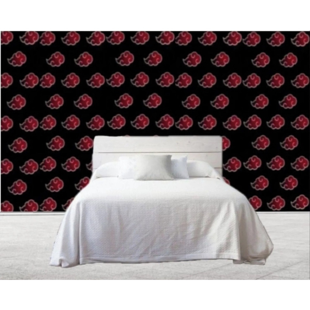 Adesivo Parede Decorativo Nuvem Akatsuki 100un Vermelha 4cm