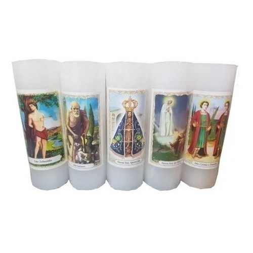 Vela Dias Votiva Kit Velas Com Imagem Santos Cat Lico Em Promo O