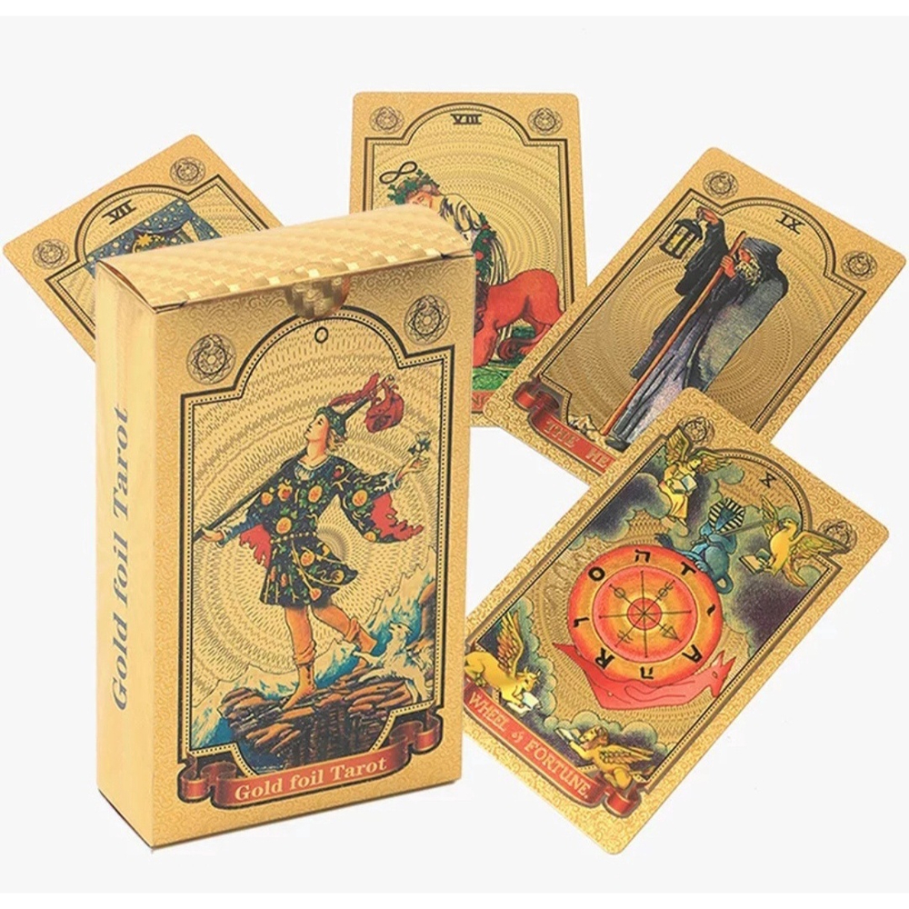 Compra online de Tarot Rider Folha de Ouro Cartas de Tarô Completa Edição  em Inglês Jogo de Tabuleiro de Baralho de Tarô Mágico