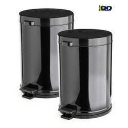 Kit 2 Lixeiras Preta 4,5 Litros Recipiente Interno Pedal Não Enferruja Menor preço em Kit 2 Lixeiras Preta 4,5 Litros Recipiente Interno Pedal Não Enferruja