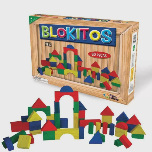 Blocos De Montar 700 Peças De Madeira - Brinquedo Didático