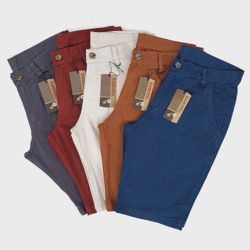 Bermuda jeans masculina colorida top
