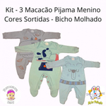 MACACAO PIJAMA M/L EST. ROCK STAR (N) - Bicho Molhado Confecções - Moda  para Bebês