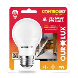 Lâmpada inteligente controled com sensor de presença 9W 6500K ourolux Menor preço em Lâmpada inteligente controled com sensor de presença 9W 6500K ourolux