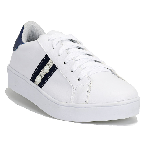 Tenis florense casual listras branco best sale perola feminina