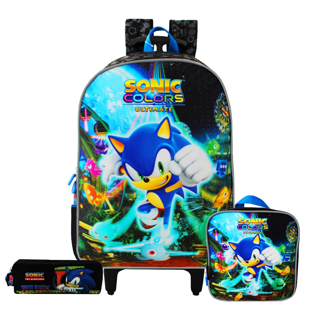 Mochila Escolar Juvenil Menino Sonic Jogo Lancheira Estojo na Americanas  Empresas