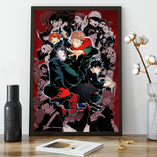 Quadro decorativo Personagens Boku no Hero Anime para sala quarto