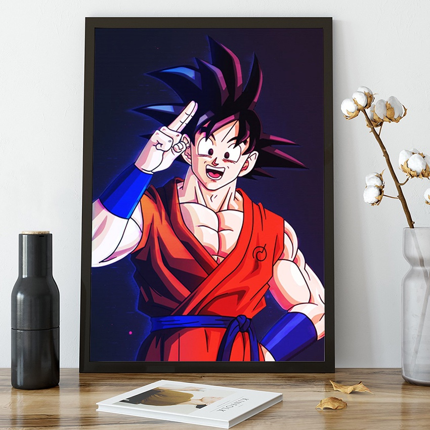 Quadro decorativo Poster Goku Perfil Dragon Ball Anime Arte para sala  quarto no Shoptime