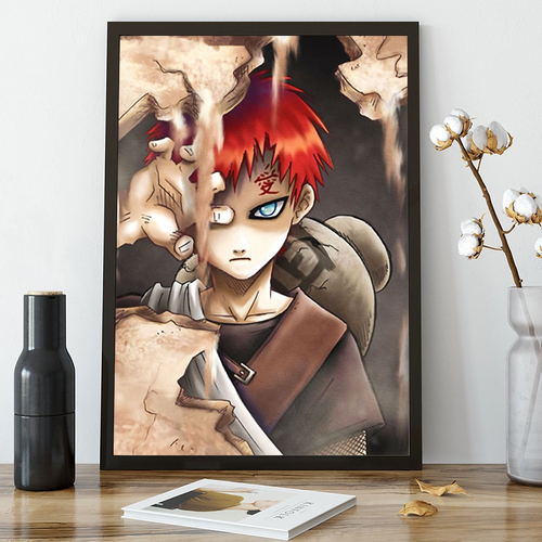 Quadro decorativo Poster Naruto Gaara Desenho Anime Otaku para