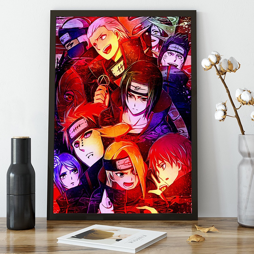 Quadro Decorativo Naruto Akatsuki Símbolo Poster 23x33cm