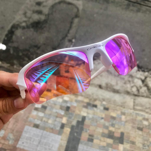 Óculos de Sol Oakley Flak Jacket 2.0 Branca Lentes Prizm Top