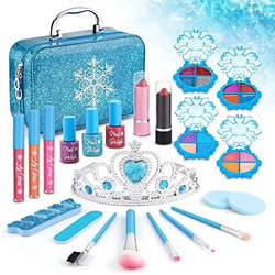 Kit de maquiagem para meninas Conjunto de maquiagem para crianças Conjunto  de jogo de cosméticos reais com estojo de cosméticos para viagem Jogo de  festa lavável Brinquedos de maquiagem : : Beleza