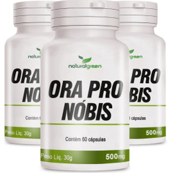 Menor preço em Kit 3 Unidades Ora Pro Nóbis 60 Cápsulas 500mg Natural