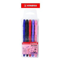 Caneta Esferográfica stabilo Re-liner Conj c/ 5 unds (Pt, Az, Vm, Rs e Ll) Menor preço em Caneta Esferográfica stabilo Re-liner Conj c/ 5 unds (Pt, Az, Vm, Rs e Ll)